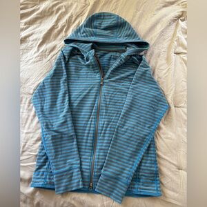 Lululemon Rival Hoodie Jacket French Terry Blue and Grey Striped
